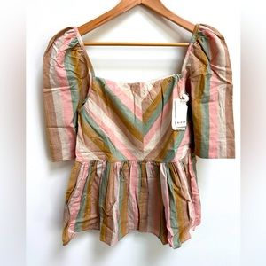 Mirth Mallorca Top in Rainbow Stripe